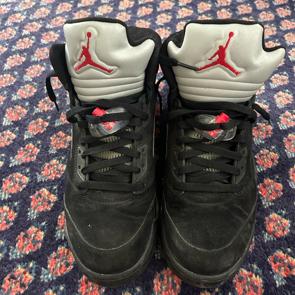 Jordan Black and White Sneakers with Red Accents